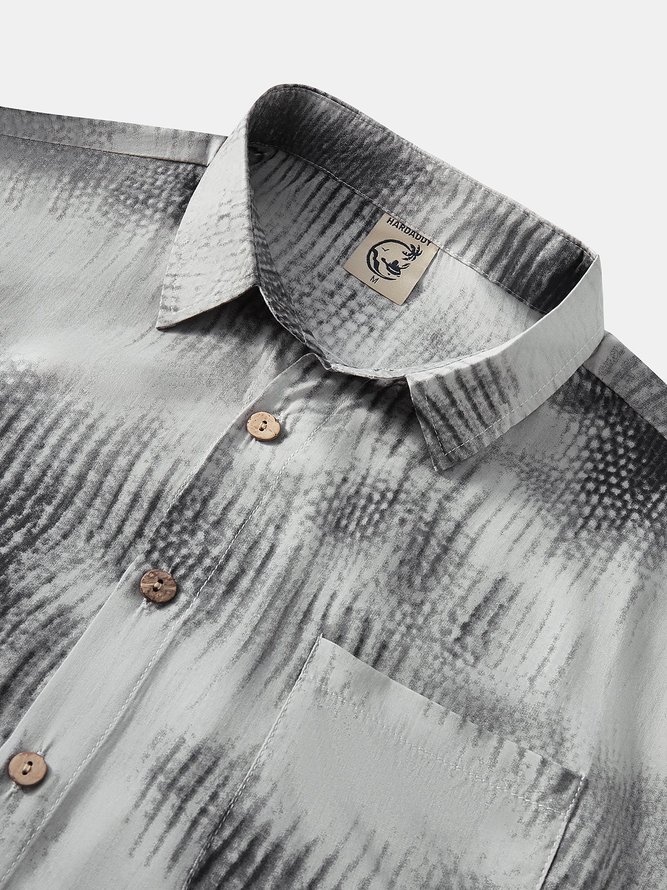 Side view of Casual Abstract Summer Lightweight Party Loose Regular H-Line Shirt Collar Aloha Shirts for Men