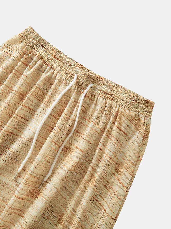 Side view of Men Striped Casual All Season Polyester Regular No Elasticity Party Harem pants O-Line Harem Pants