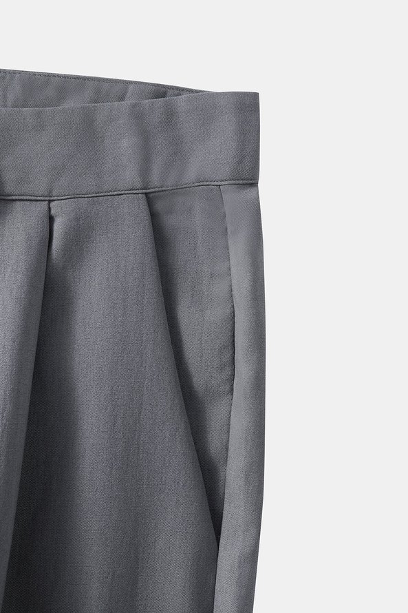 Side view of Casual Plain All Season Polyester Natural Micro-Elasticity Holiday Loose Regular Chino Pants for Men