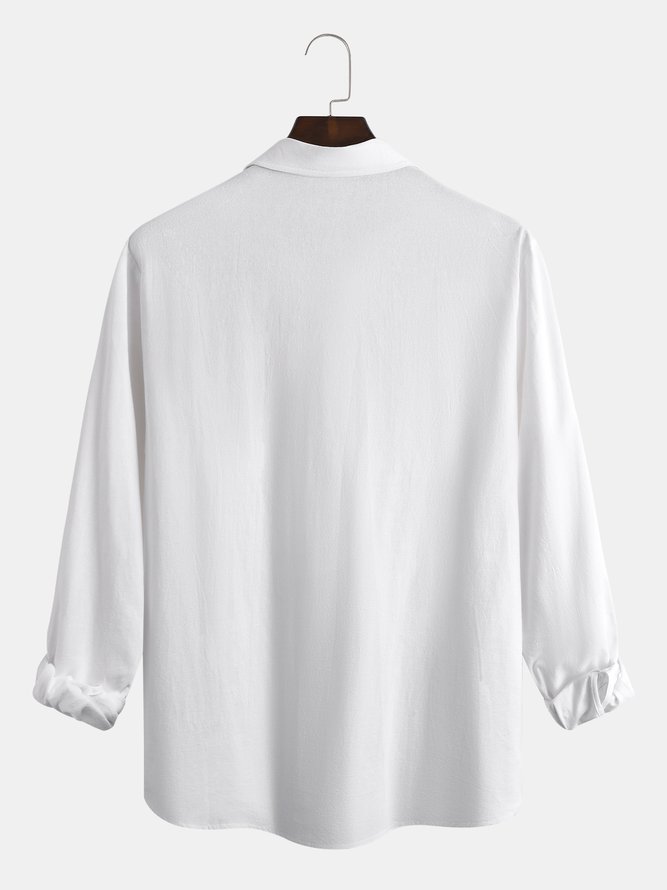 Cotton And Linen Long Sleeve Shirt
