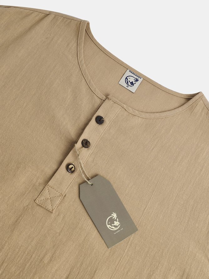 Plain Cotton Rolled Up Sleeves Long Sleeve Shirt.