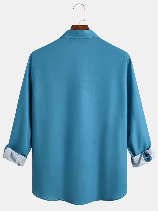 Cotton Linen Hawaiian Long Sleeve Billiard Shirt