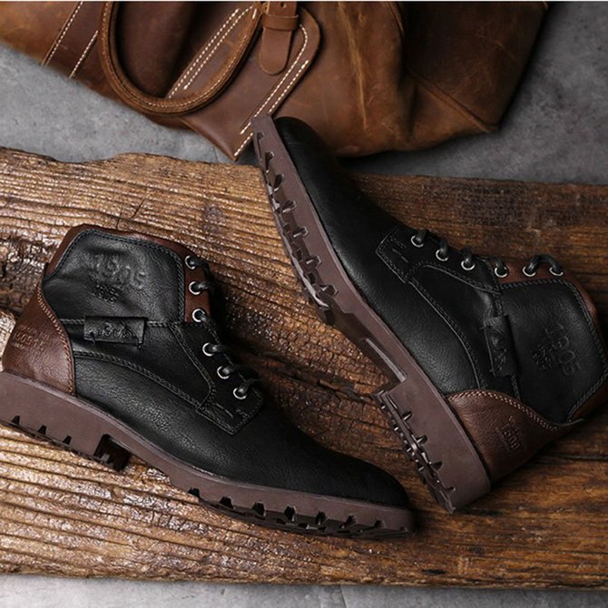 Men's Outdoor Casual Leather Shoes  Martin Boots