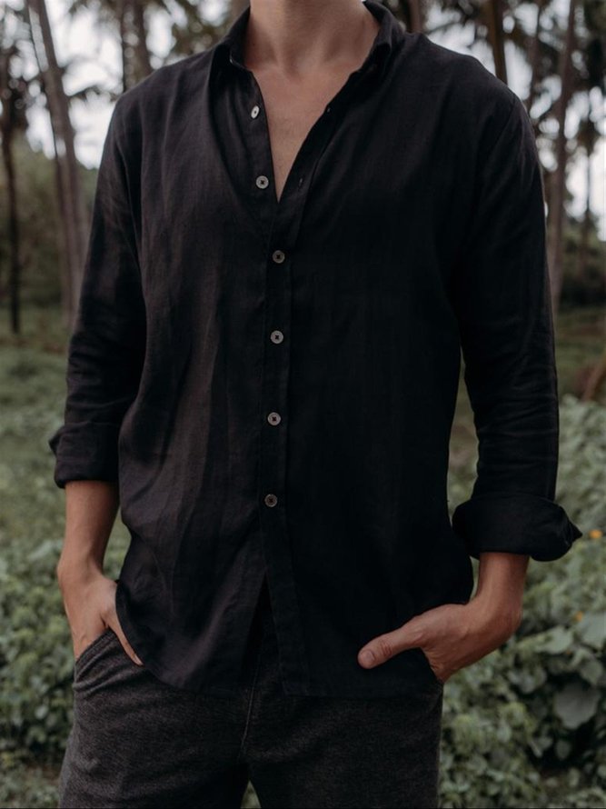 Casual Solid Linen Shirts
