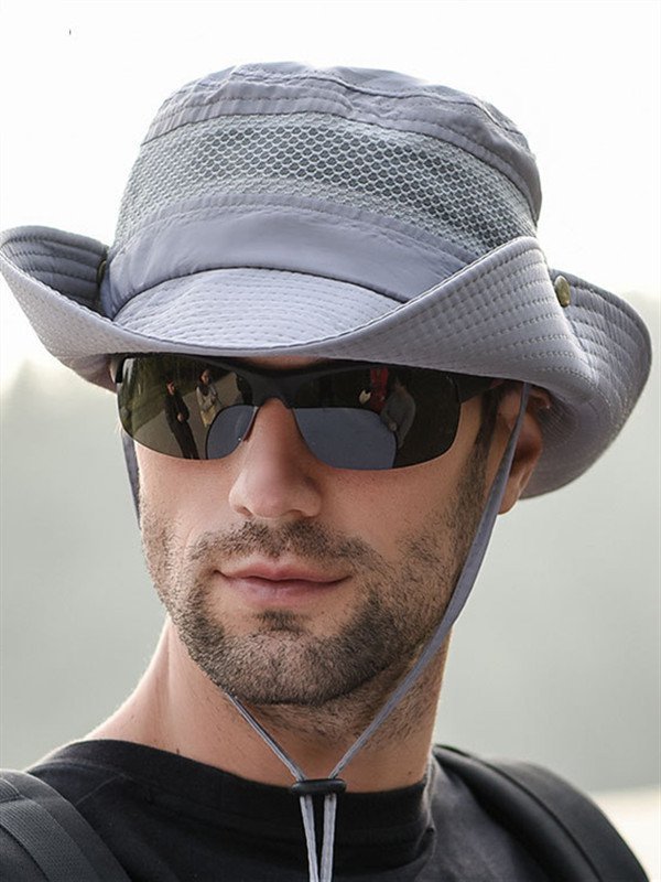 Outdoor men's hat sunscreen UV breathable wearable big brim hat hawalili