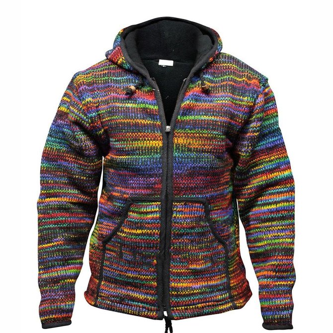 Side view of As Picture Vintage Hoodie Men's Sweater - Hawalili