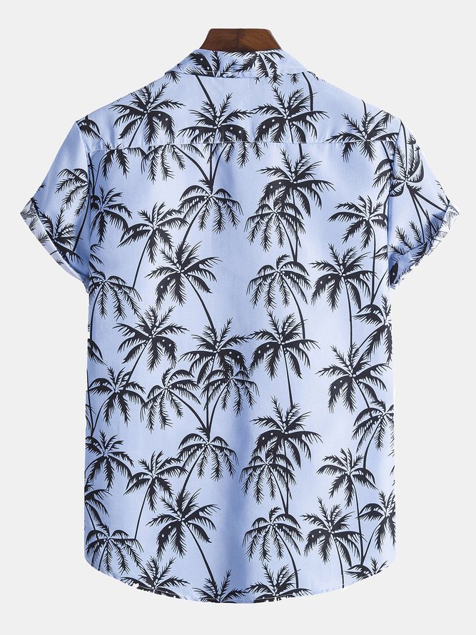 Men's Printed Coconut Tree Shirt Collar Shirts | hawalili