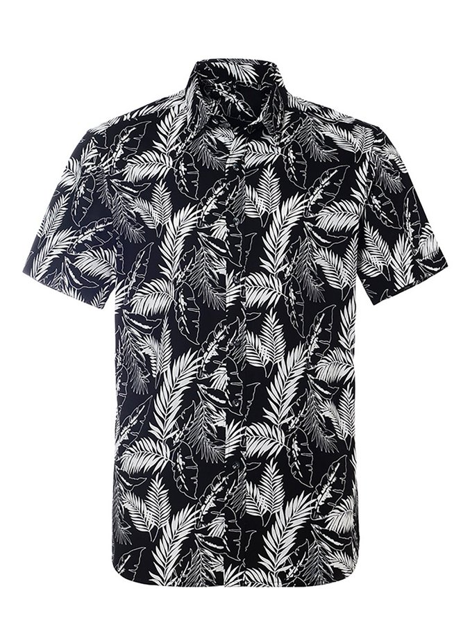 Men's Vintage Printed Shirt Collar Shirt