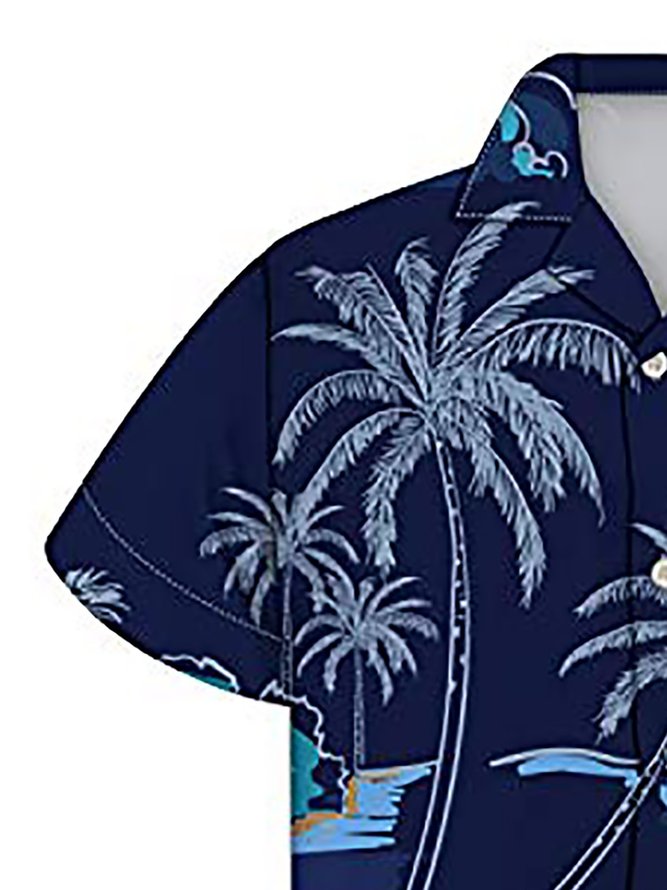 Men's Coconut Tree Lapel Casual Shirts
