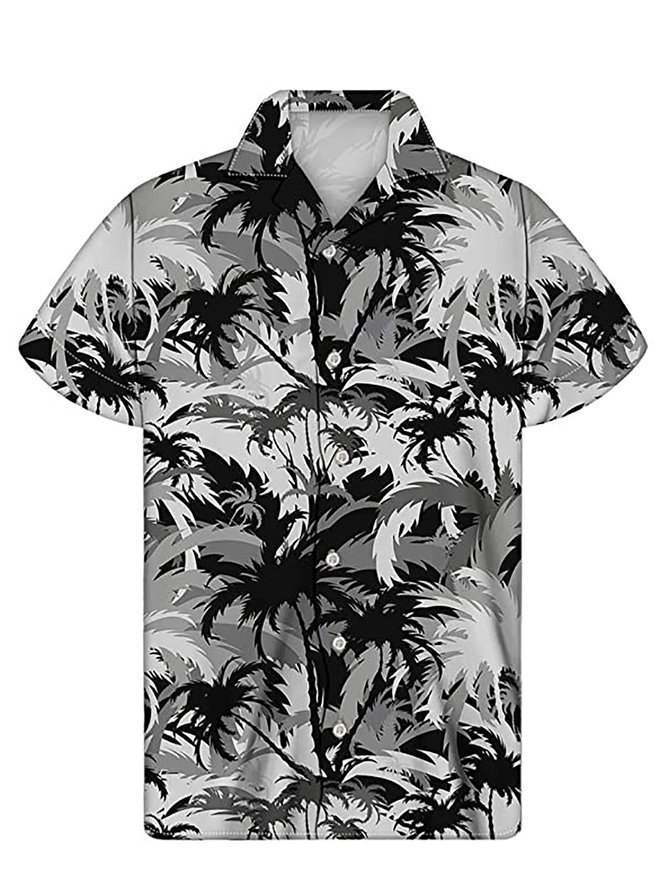 Men's Printed Coconut Tree Basic Shirts