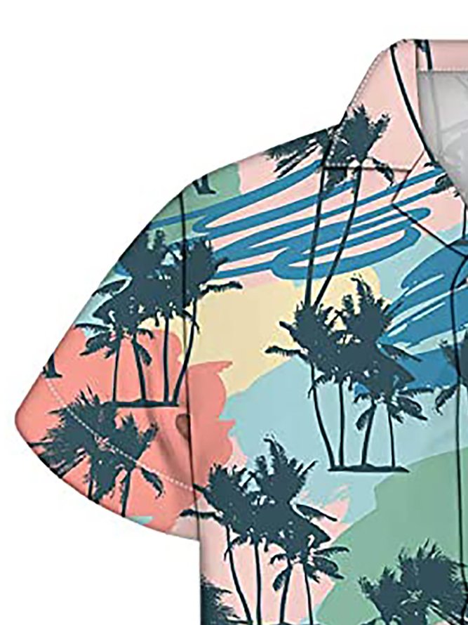 Men's Casual Coconut Tree Printed Shirt