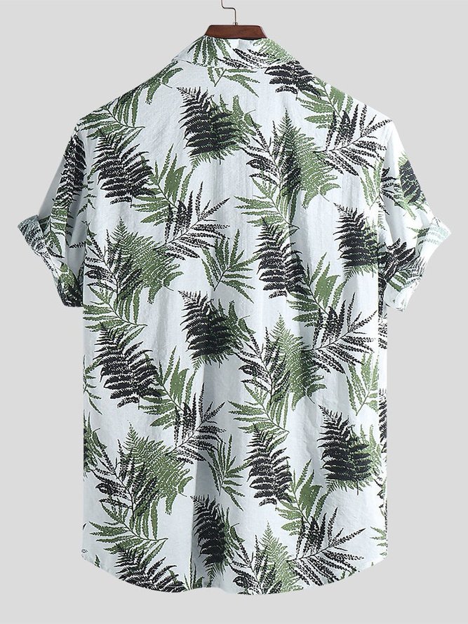 Men's Shirt Collar Coconut Tree Shirts