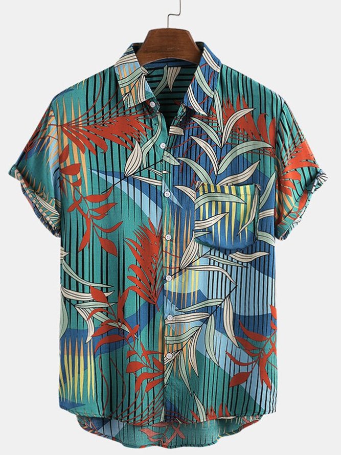 Casual Printed Cotton-Blend Shirts