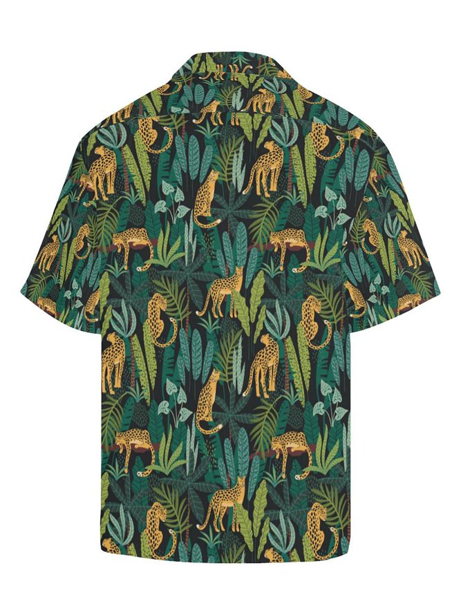 Men's Shirt Collar Palm Leaf Shirts