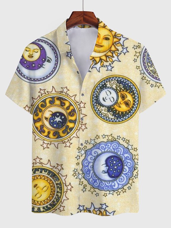 Cotton-Blend Square Neck Abstract Shirts