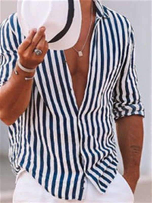 Shirt Collar Cotton And Linen Shirt & Top
