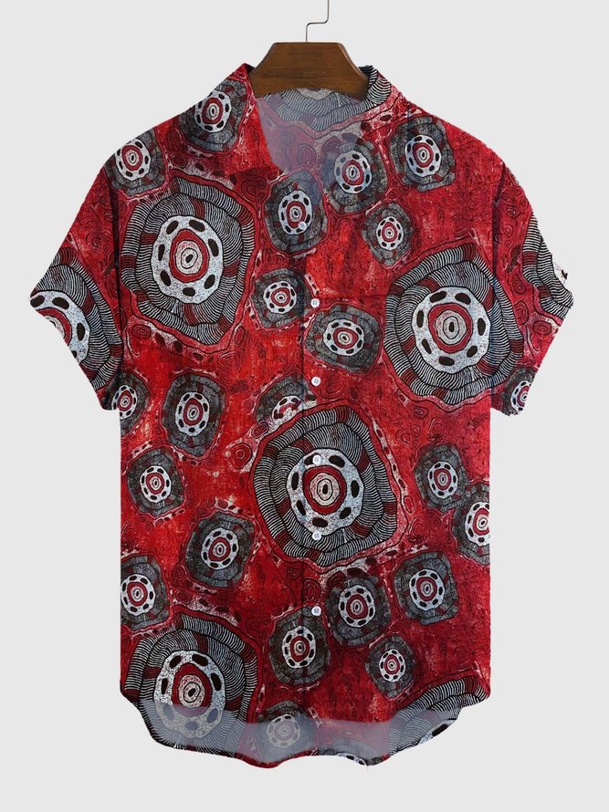 Men's Tribal Shirt Collar Shirt