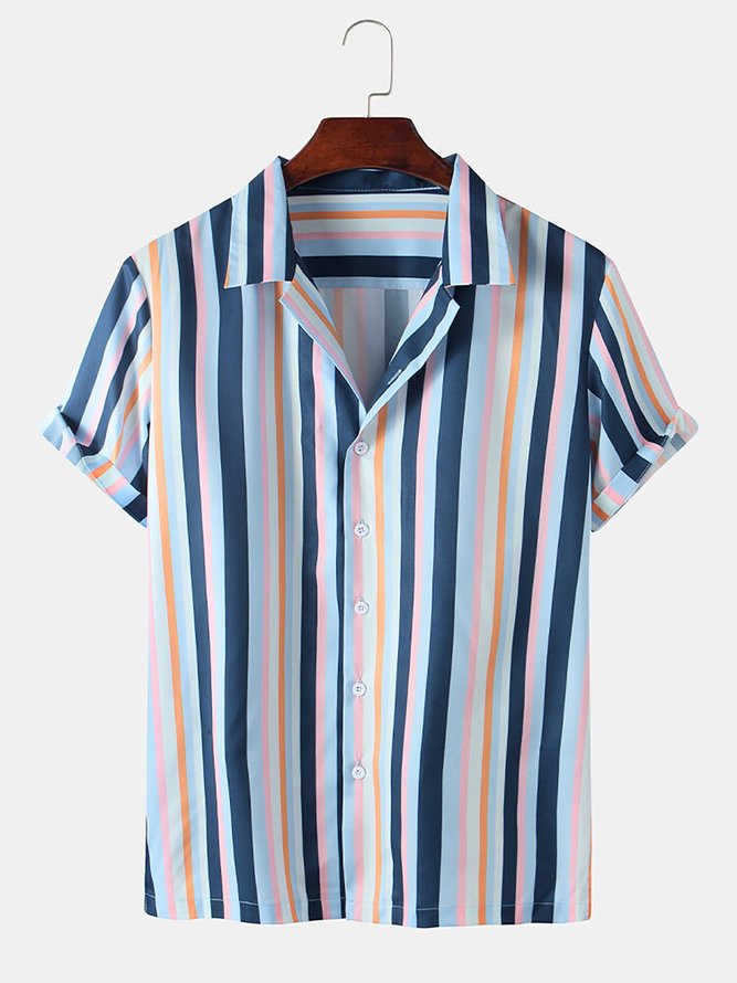 Men's Printed Basic Shirt Collar Shirts