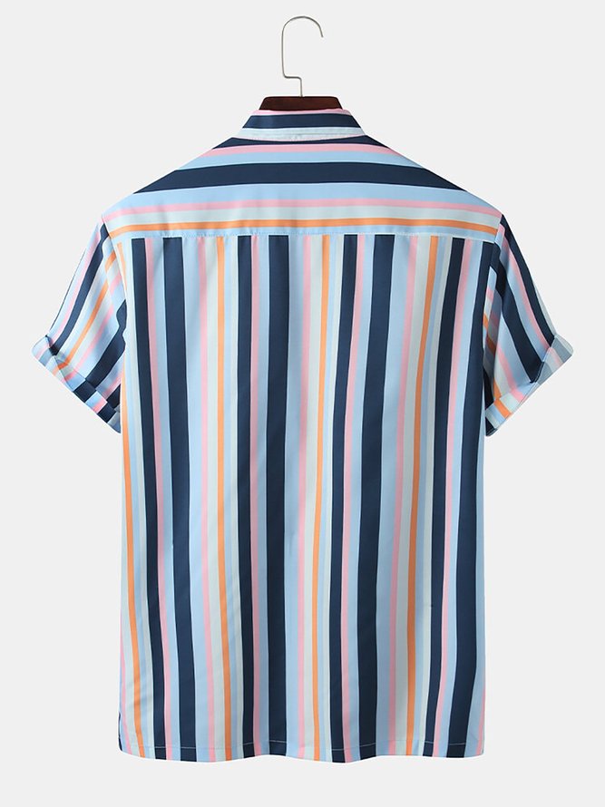 Men's Printed Basic Shirt Collar Shirt