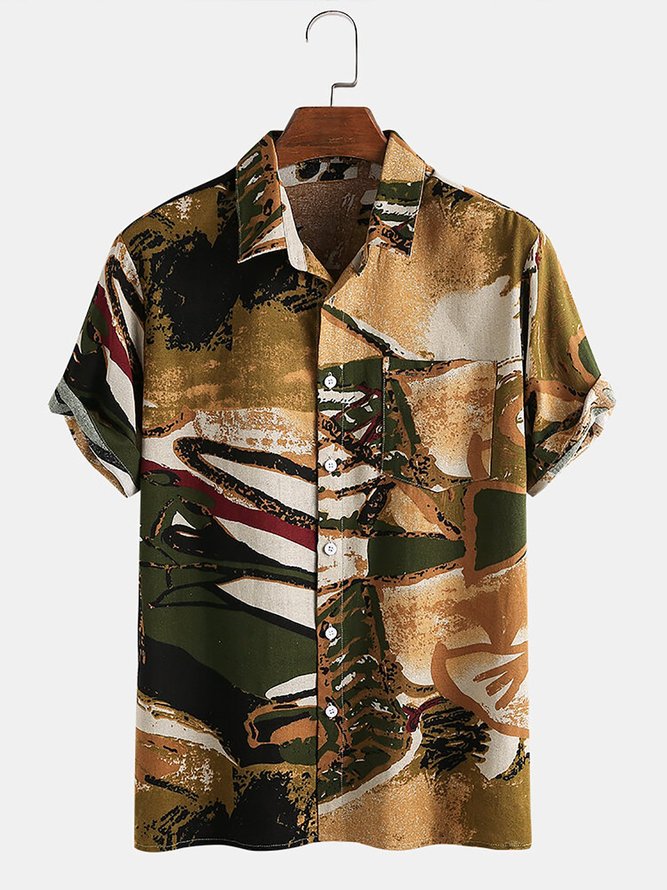 Men's Shirt Collar Printed Shirt