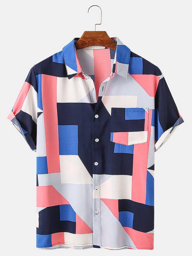 Men's Printed Geometric Shirt