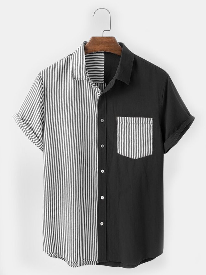 Men's Basic Cotton Striped Shirt