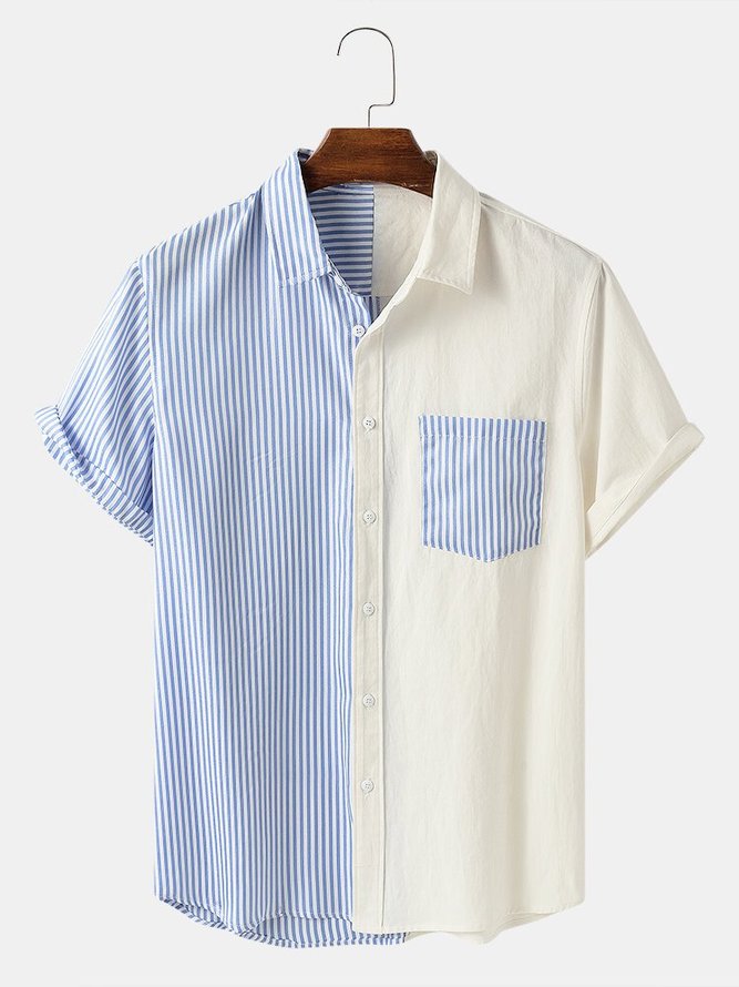 Men's Basic Cotton Striped Shirt