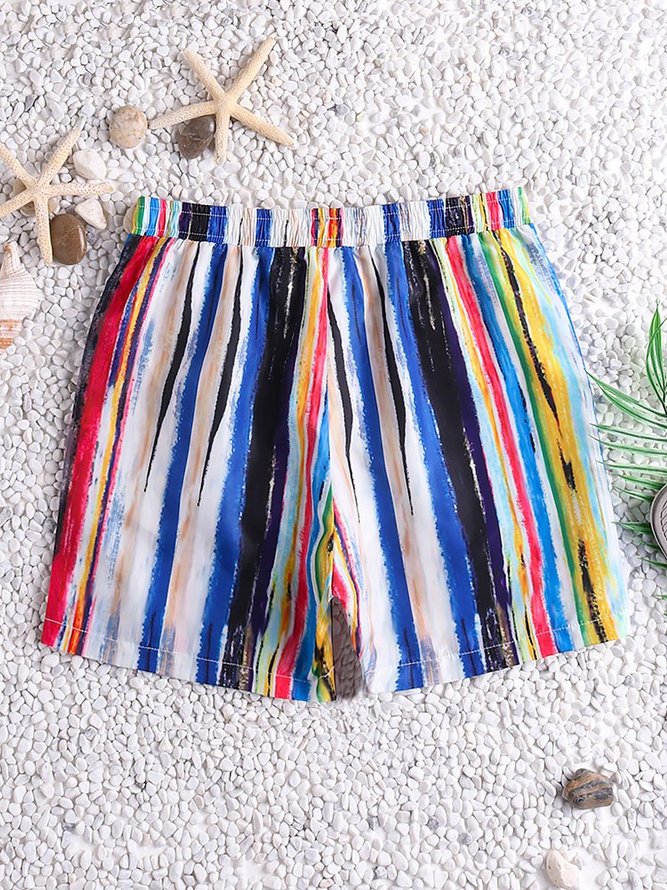 Men's Drawstring Printed Beach Pockets Casual Pants