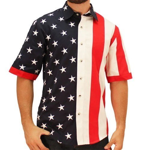 American Flag Print Buttoned up Shirt