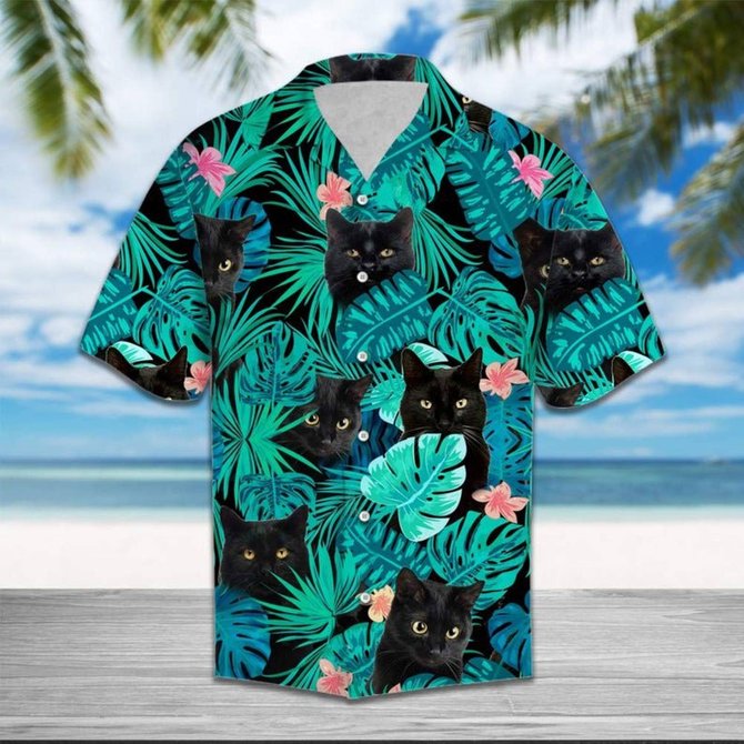 Casual Cat Hawaiian Beach Shirt