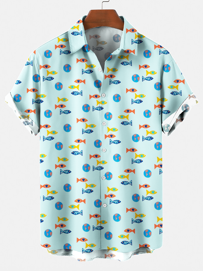 Fish Cotton-Blend Printed T-shirt
