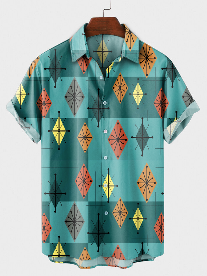 Shirt Collar Geometric Shirt