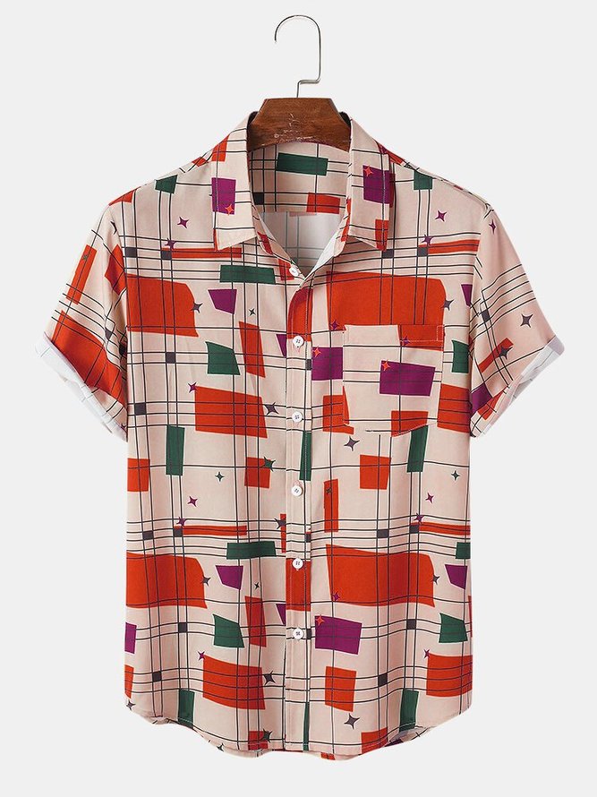 mens geo print shirt