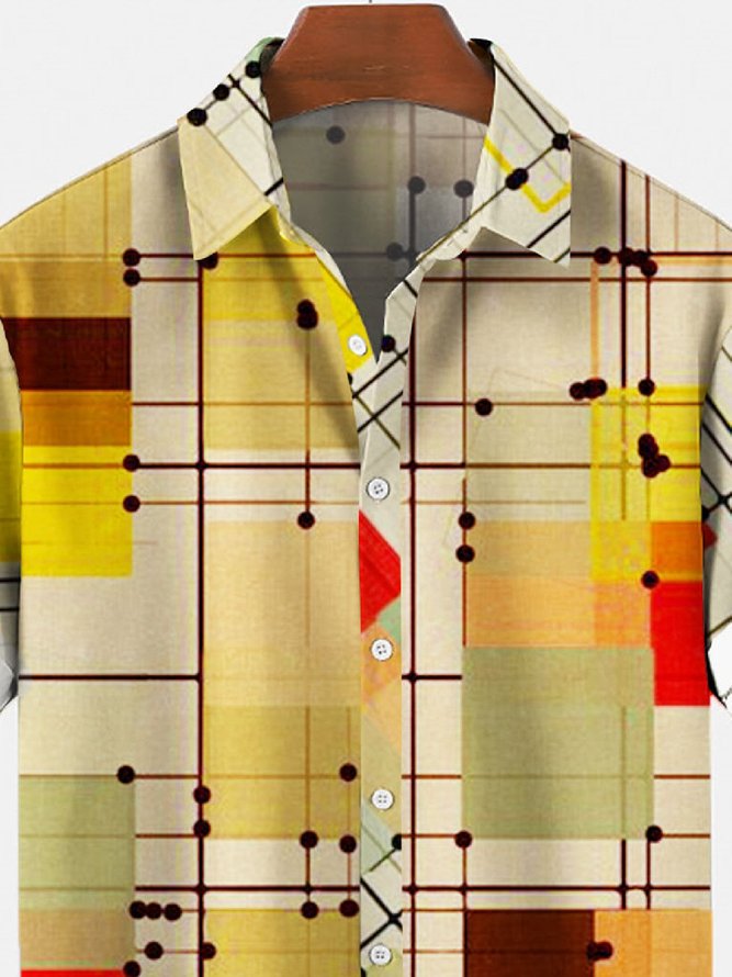 Men's Shirt Collar Abstract Printed Shirt