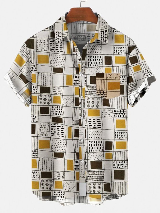 Men's Shirt Collar Abstract Printed Shirts | hawalili