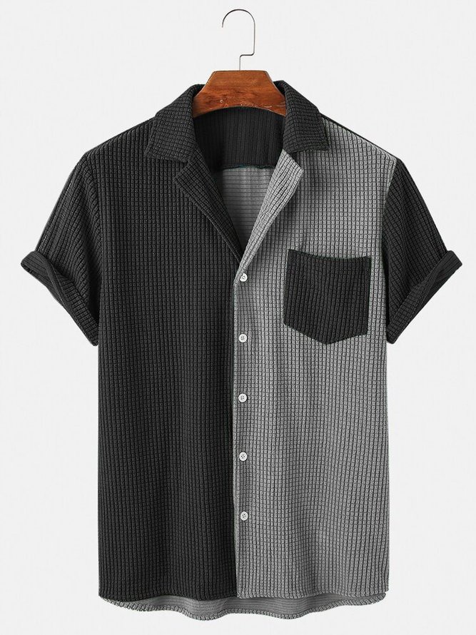 Men's Printed Shirt Collar Solid Shirt
