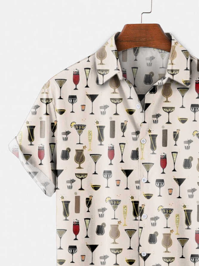 Geometric Shirt Collar Shirts
