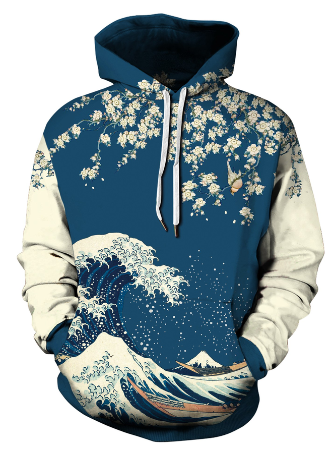The Great Wave off Kanagawa Casual Hooded Sweatshirt