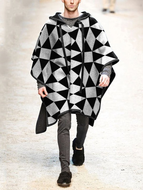 Statement A-line Hoodie Cape Outerwear