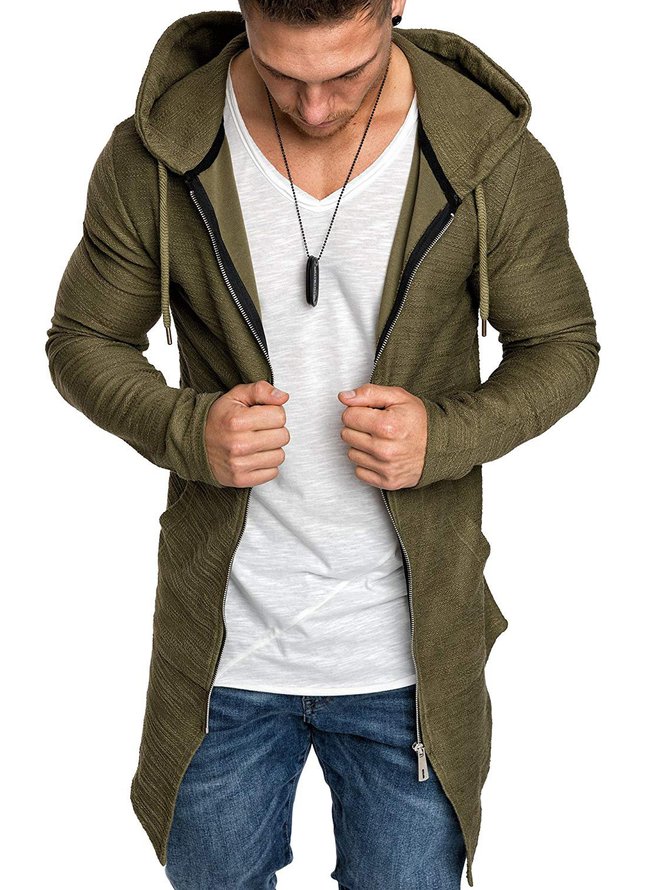 Cotton Casual Hoodie Knit Coat