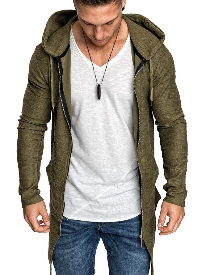 Cotton Casual Hoodie Knit Coat