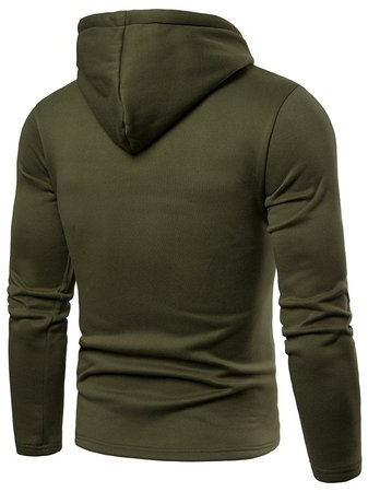 Paneled Plain Hoodie Sweatshirt