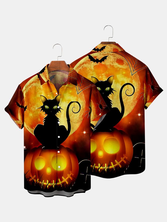 Halloween Shirt Collar Vintage Shirts & Tops