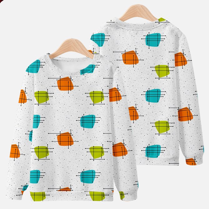 Men's autumn and winter round neck print sweatshirt