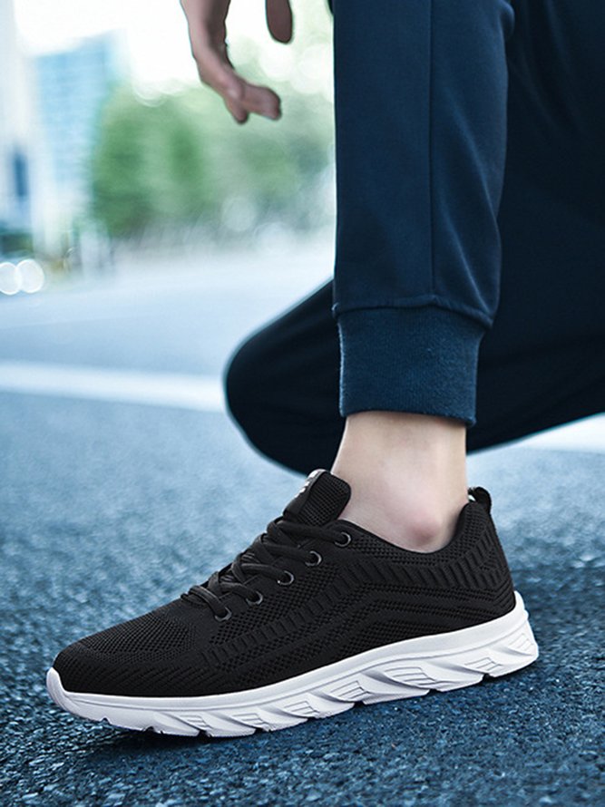 Casual Lace-up Flying Knit Sneakers