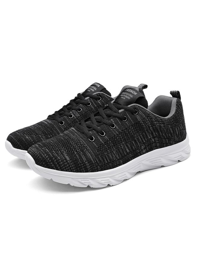 Casual Lace-up Flying Knit Sneakers