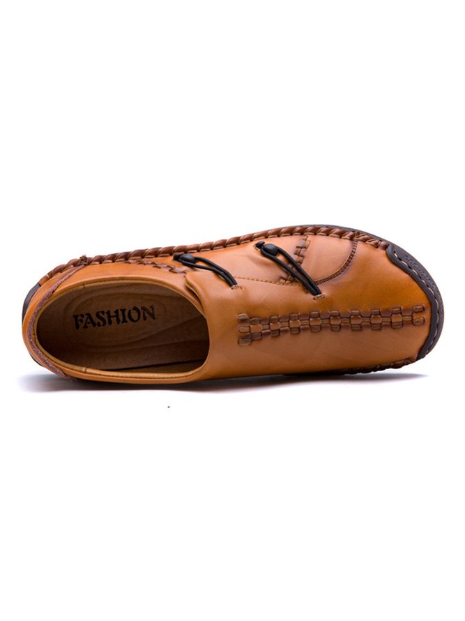 Cowhide Stitching Casual Shoes