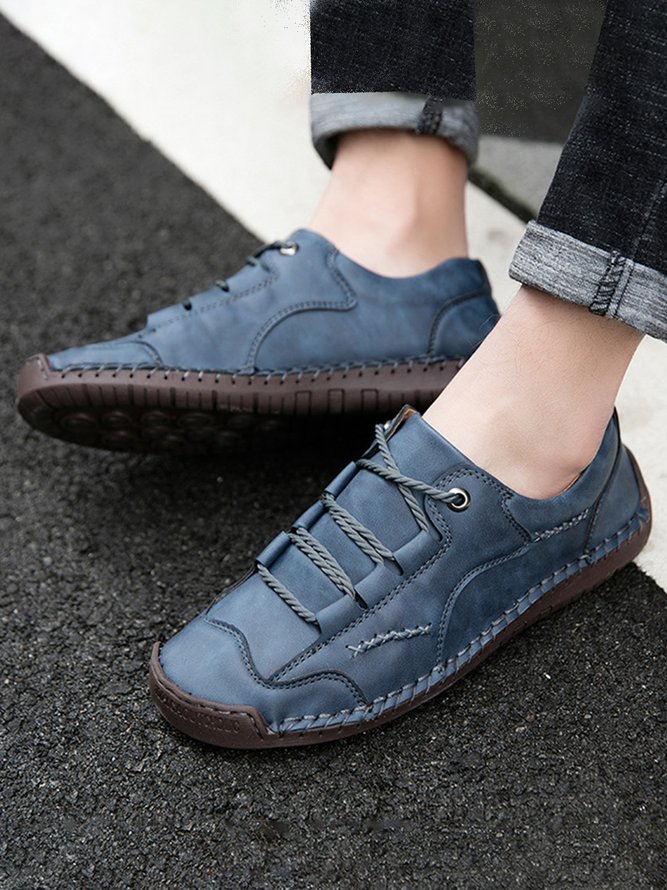 Retro Casual Stitching Lace-up Shoes