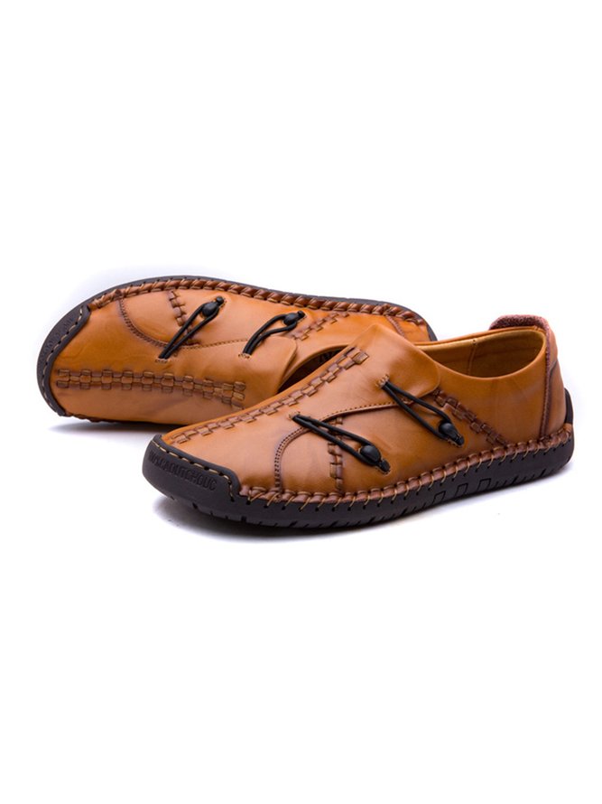 Retro Leather Stitching Casual Shoes