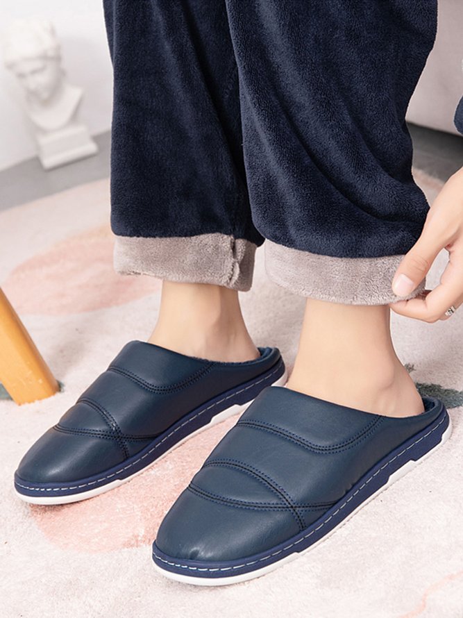 Casual Plain Plus Velvet Home Slippers